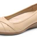 DREAM PAIRS Women's Ballet Flats Business Office Work Dress Shoes Comfortable Dressy Flats for Women (6, Nude)