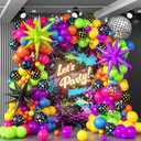 147pcs Neon Balloon Arch Kit, Neon Party Decorations with Yellow Hot Pink Lime Green Orange Blue Neon Balloons for Back to 80S 90S Glow in the Dark Birthday Decorations
