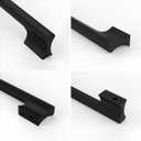 10 Pack 5 Inch(128mm) Matte Black Modern Rectangular Ambidextrous Pull Handles, Kitchen Cabinet Hardware, Drawer Pulls