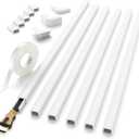 Delamu Cord Hider, 94in Cable Hider, One-Cord Cord Covers for Wall, Paintable Cable Cover Raceway, Wire Hiders for Tv on Wall, Wire Covers for Cords, Cord Cable Management, 6xL15.7 W0.59 H0.4in, White