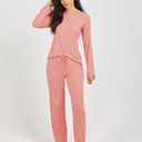 Real Essentials 2 Pack: Women's Pajama Set - Choose from Short Sleeve with Pocket or Long Sleeve without Pocket