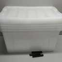 IRIS USA 72 QT Plastic Storage Box with Lid and Latches - 4 Pack - BPA-Free, See-Through Organizing Solution, Durable Nestable Stackable Containers, Secure Pull Handle - Clear