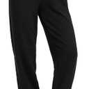 CRZ YOGA Fleece Sweatpants Women Cotton Joggers High Waisted Lounge Casual Travel Elastic Bottom Pants with Pockets, NAVY, XS