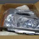 munirater Chrome Housing Headlight Assembly Driver and Passenger Side Replacement for Equinox 2005-2009 with Amber Corner 15888058, 15888059