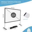 SKERELL Projector Screen with Stand 120 inch Portable Projection Screen 16:9 4K HD Rear Front Projections Movies Screen with Carry Bag for Indoor Outdoor Home Theater Backyard Cinema Travel