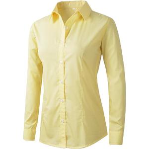 Beninos Womens Dress Shirts Long Sleeve Button Down Shirt Work Wear Size XL