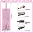 Hair Tools Organizer Bag - Heat Resistant Bag for Hair Tools, Curling Iron Holder, Hairs Accessories Organizer, Pink Travel Pouch