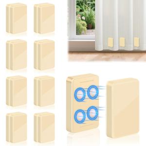 16pcs Outdoor Curtain Weights, Upgraded Heavier-Duty Waterproof Curtain Magnets Weights Outdoor, for Home Patio Drapery, Shower, Flags, Tablecloth to Stop Heavy Wind, Beige