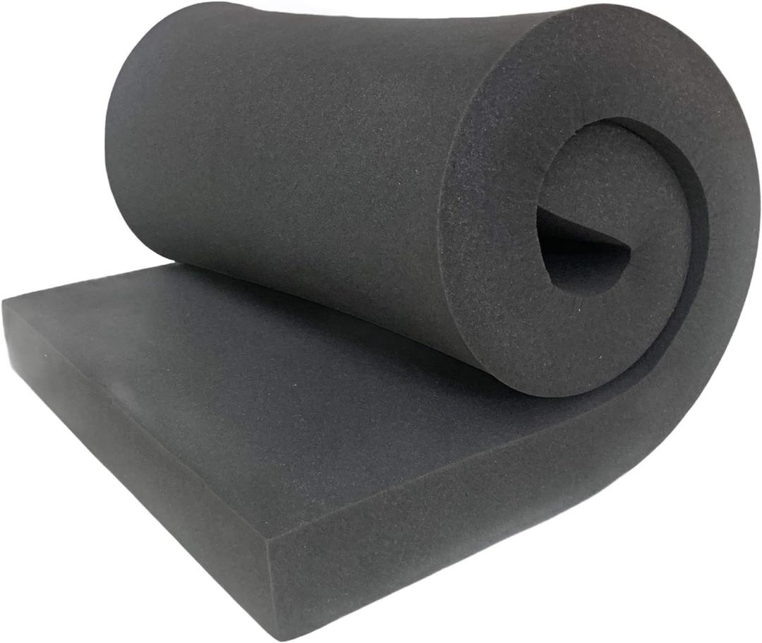 AKTRADING CO. CertiPUR-US Certified Charcoal Rubber Cushion (Seat Replacement, Foam Padding, Acoustic Upholstery Sheet ) - 1"H X 24"W X 72"L