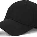Oversize XXL Baseball Cap for Men Women, Extra Large Baseball Hat for Big Heads 23.6"-25.6", Adjustable Soft Crown Dad Cap (A - Cotton Black)