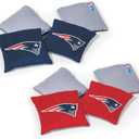 NFL Pro Football Dual Sided Bean Bags by Wild Sports, 8 Count, Premium Toss Bags for Cornhole Set - Great for Tailgates, Outdoors, Backyard (One Size)