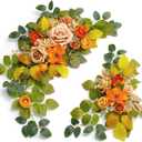 WEIERYUE(Pack of 2 Artificial Flowers Decorations, Wedding Flowers, Wedding, Banquet, Party, Reception Entrance Welcome Sign and Background Decoration(Autumn Caramel)