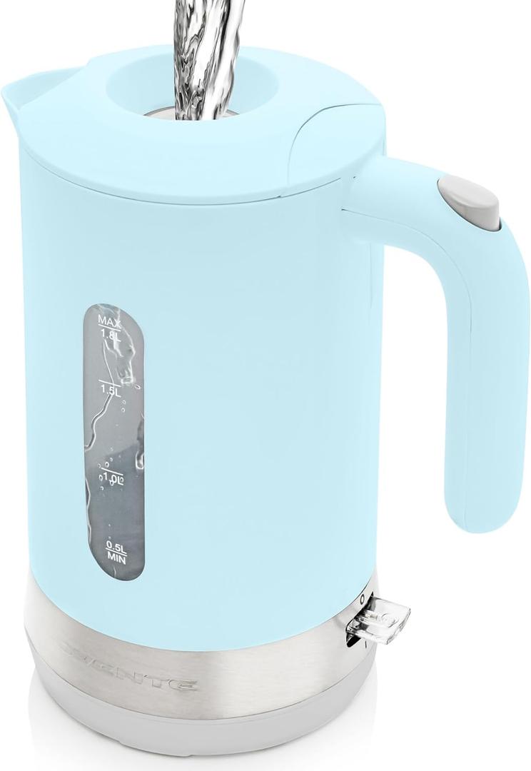 OVENTE 1.8L Electric Kettle, 1500W Fast Boiling Heater for Coffee or Tea, BPA Free, Easy to Fill Lid, Water Level Window, Auto Shut-Off, Boil-Dry Protection and Removable Filter, Blue KP413LBL