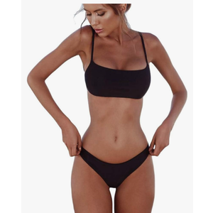 meioro Bikini Set Swimsuits for Women Low Waisted Two Piece Swimwear with Brazilian Push up Top Cheeky Bottom Bathing Suits XS