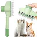 3 x Cat Comb Dog Comb Pet Hair Removal Tool Flea for Cats and Dog Lice Cat Brush with Release Button Self-Cleaning with Long & Short Stainless Steel Metal Teeth for Shedding