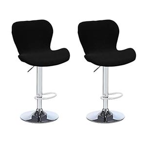 Bifaunvogel Counter Height Bar Chairs Cover Set of 2 Jacquard Swivel Bar Stools Slipcovers Stretchable Swivel Barstools Chair Covers Protector for Home Kitchen Bar Cafe Black