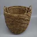 allen + roth  Natural Water hyacinth Basket Straw Baskets Set of 3 (16×11in, 19×14in, 14×7in)