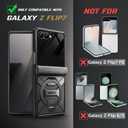 TONGATE 360 Spin Magnetic Stand for Z Flip 7 Case with Privacy Screen Protector, [Compatible with Magsafe] [Anti Spy] Full-Body Shockproof Samsung Galaxy Z Flip 7 Case with Hinge Protection, Black