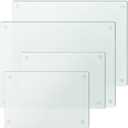 Murrey Home Glass Cutting Board Set for Kitchen Counter, Tempered Glass Chopping Boards Dishwasher Safe, Small Clear Countertop Tray, Set of 4