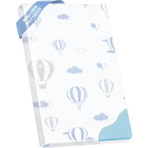 Pack and Play Mattress - 38"x26" Pack N Play Mattresses Pad with Breathable Removable Cover - Dual-Sided Memory Foam Foldable Portable Baby Crib Mattress, Balloon (Blue)