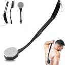 Back Scrubber for Shower,20.5" Bath Brush Long Handle for Shower for Deep Clean,Back Brush for Shower for Men Women(Black)