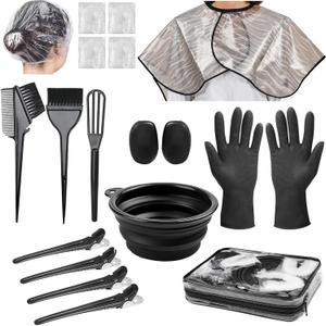19 Pcs Professional Hair Bleach Kit Hair Coloring Products with Hair Dye Brush, Hair Color Bowl, Hairclips, Applicator, Earmuffs for Hair Highlighting and Hair Coloring at Home