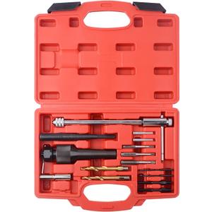 DAYUAN 16pcs Glow Plug Removal Tool, 8mm 10mm Damaged Glow Plug Extractor Repair Tool Set for Cylinder Heads 0.3in 0.4in Glow Plug Remover Kit