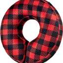 BENCMATE Inflatable Dog Cone Collar Alternative, Soft Dog Cone for Small Medium Large Dogs and Cats, Neck Recovery ECollar Donut Collar After Surgery (Large, Plaid)