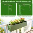 Metal Railing Planter Box, 30 Inch Balcony Planters with Adjustable Brackets, Large Hanging Planters for Outdoor Fence Deck