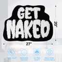 Get Naked Bath Mat, Cute Bath Rug for Bathroom Mat, rregular Non Slip Shower Floor MatUltra Soft Mat Funny Bathroom Decor (Black)