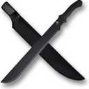REAT Machete Heavy Duty with Sheath, 24-inch Full Tang 420 Stainless Steel Blade, Non-slip Rubber Handle for Yard Work, Cutting Trees, Camping, Outdoor (Black)