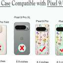 Unov Case Compatible with Pixel 9 Pixel 9 Pro Case Clear with Design Soft TPU Shock Absorption Slim Embossed Pattern Protective Back Cover (Aesthetic Flower)