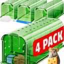 Motel Mouse Humane Mouse Traps No Kill Live Catch and Release 4 Pack - Reusable, Easy to Use & Clean, No Touch Release, Sensitive Includes Cleaning Brush, Instruction Manual & Video - Mousetrap Indoor
