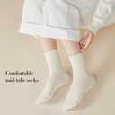J-BOX 8-10 Pairs Womens Cotton Crew Socks Thin Dress Socks for Women Above Ankle Breathable Casual Sock (6-9)