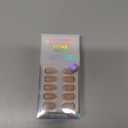 BTArtbox Press On Nails Almond - Short Gold Foil Press On Nails with Glue for Women, Semi-Transparent Soft Gel Glue On Nails in 16 Sizes - 32 Stick On Nails Kit, Gold End