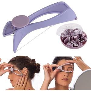 Eyebrow Face and Body Hair Threading and Removal System, Purple, Manual Epilator with Threading Tool