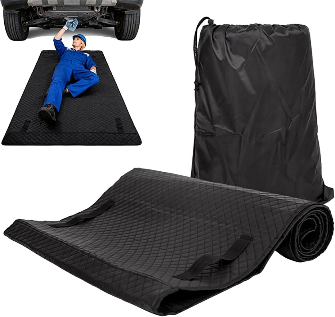 Mechanic Magical Rolling Creeper Mat 58"x27", Durable Oil & Water Resistant Garage Floor Mat, Foldable Car Repair Pad with Storage Bag, for Auto Repair, Trucks & Self-Driving Tours