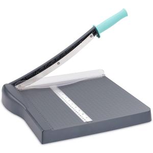 Paper Cutter, Paper Slicer with Safety Guard and Blade Lock, 12" Cut Length Guillotine Paper Cutter with 16 Sheet Capacity, Paper Cutters and Trimmers for Cardstock Cardboard (Gray) (Black)