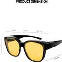 2 x Night Vision Driving Glasses Fit Over Eyeglasses for Men Women, Anti Glare Polarized Night time Glasses Yellow Lens (A02 Matte Black Frame/Night Vision Lens)