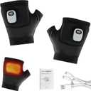 Heated Gloves for Women, Portable Heating Gloves with Digital Display, Heated Glove Fingerless for Women Man, Reusable Smart Thermostatic Heated Fingerless, for Outdoor Work, Cycling