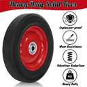 4 Pack Solid Rubber Tires, 8 Inch Flat Free Hand Truck Replacement Wheels with Ball Bearing 1/2-Inch Bore Axle Hole, Heavy Duty Garden Carts Replacement Tires for Wheelbarrow, Wagon (Black Red)
