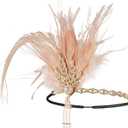 Cizoe 1920s Accessories Set for Women, Flapper Accessory Great Gatsby Costume Headband Flapper Necklace 20s Gloves (Ch)