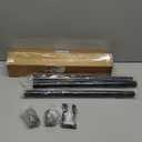 Curtain Rods for Windows 32 to 72 Inches, Adjustable 1 Inch Black Curtain Rod for Outdoor Indoor, Modern Heavy Duty Drapery Rod, Room Divider, All Metal, Easy Install