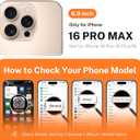 + Military-Grade Tempered Glass for iPhone 16 Pro Max Screen Protector [  &  ] Shatterproof Uncrackable, Easy Install, Bubble Free, 2 Pack (Clear)