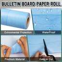 Inkspire Light Blue Wood Bulletin Board Paper Roll,14.8FTx47IN Large Reusable Waterproof Erasable Classroom Wall Background Backdrop Paper,Fade-Resistant Fabric Wrapping School Decors Teacher Supplies, 177.6" x 47"