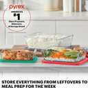Pyrex Simply Store (5-Pack) Large Glass Food Storage Containers Set, (3, 6 & 11 Cup) Meal Prep Containers With Plastic BPA-Free Lids, Dishwasher & Microwave Safe