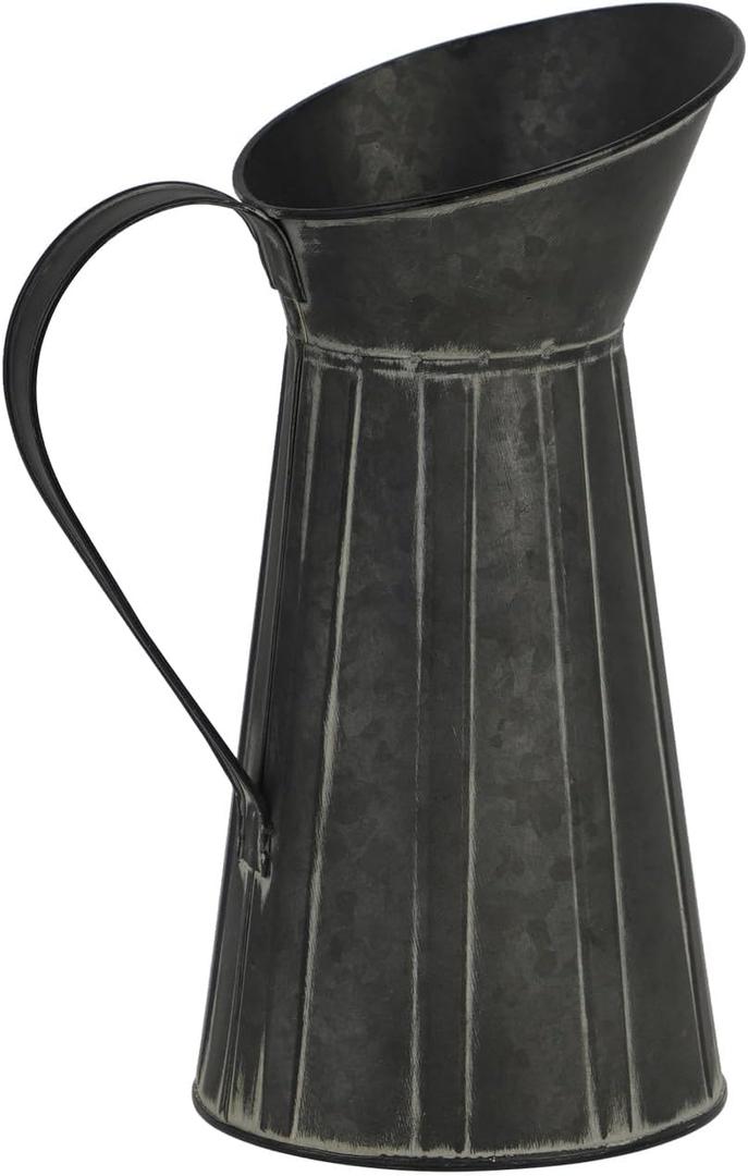 Rustic Vase, Metal Milk Jug Vase, Farmhouse Galvanized Flower Vase for Home, Kitchen, Bathroom