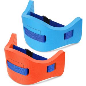 Wettarn 2 Pcs Kids Swim Belt with Adjustable Strap, EVA Buoyancy Belt for Youth Children Junior Water Aerobics Swimming Belt Fitness Foam Flotation Aid for Pool Swimming Training (Orange, Blue)