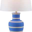 JONATHAN Y JYL4026L Julian 29" Traditional Classic Ceramic Urn LED Table Lamp for Bedroom, Living Room, Office, College, Book Case, Nightstands and Coffee Table, Blue/Beige