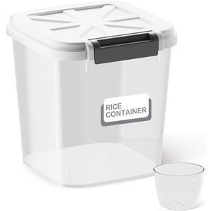 Flour Container - Rice Dispenser 10lbs/5kg/5.3qt Food Cereal Container Bins with Measuring Cup for Household Pantry Organization (10lbs)